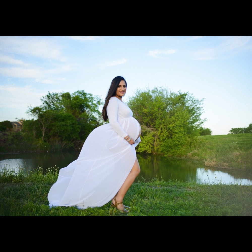 Women's Off Shoulder Long Sleeve Maternity Dress